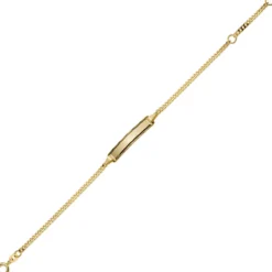 Identbändchen Armband Armschmuck, 585 Gelbgold, 16cm, für Kinder
