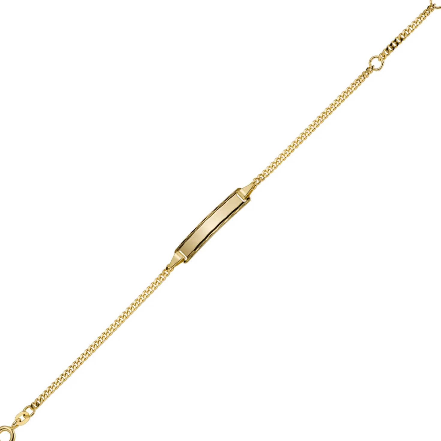 Identbändchen Armband Armschmuck, 585 Gelbgold, 16cm, für Kinder