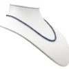 Kette Collier aus echtem Saphir & 925 Silber Edelsteinkette blau dunkelblau