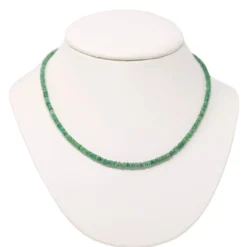 Kette Collier aus echtem Smaragd & 925 Silber Edelsteinkette grün Smaragdkette
