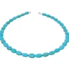 Kette Collier aus Türkis-Howlith, oval, Halsschmuck Halskette schlicht