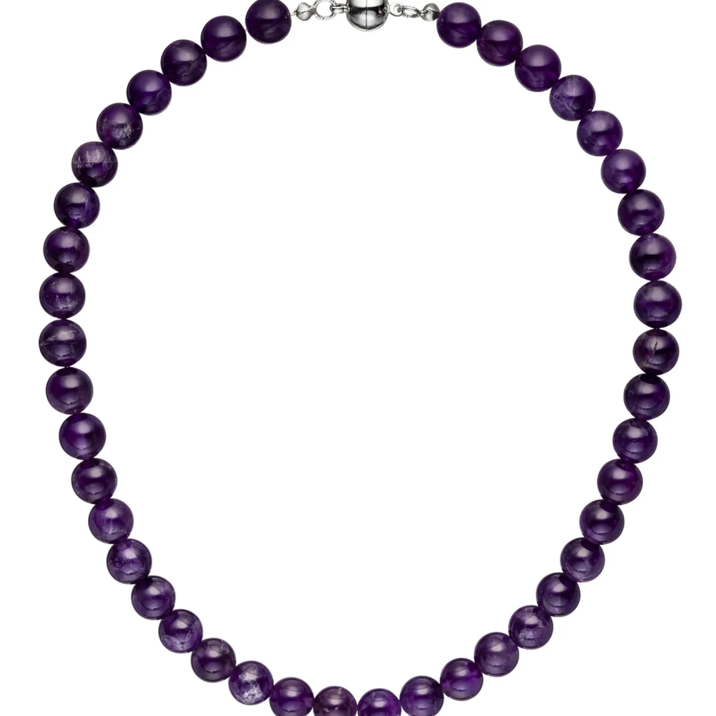 Kette Collier Halskette echter Amethyst 10mm lila violett Edelsteinkette 44cm