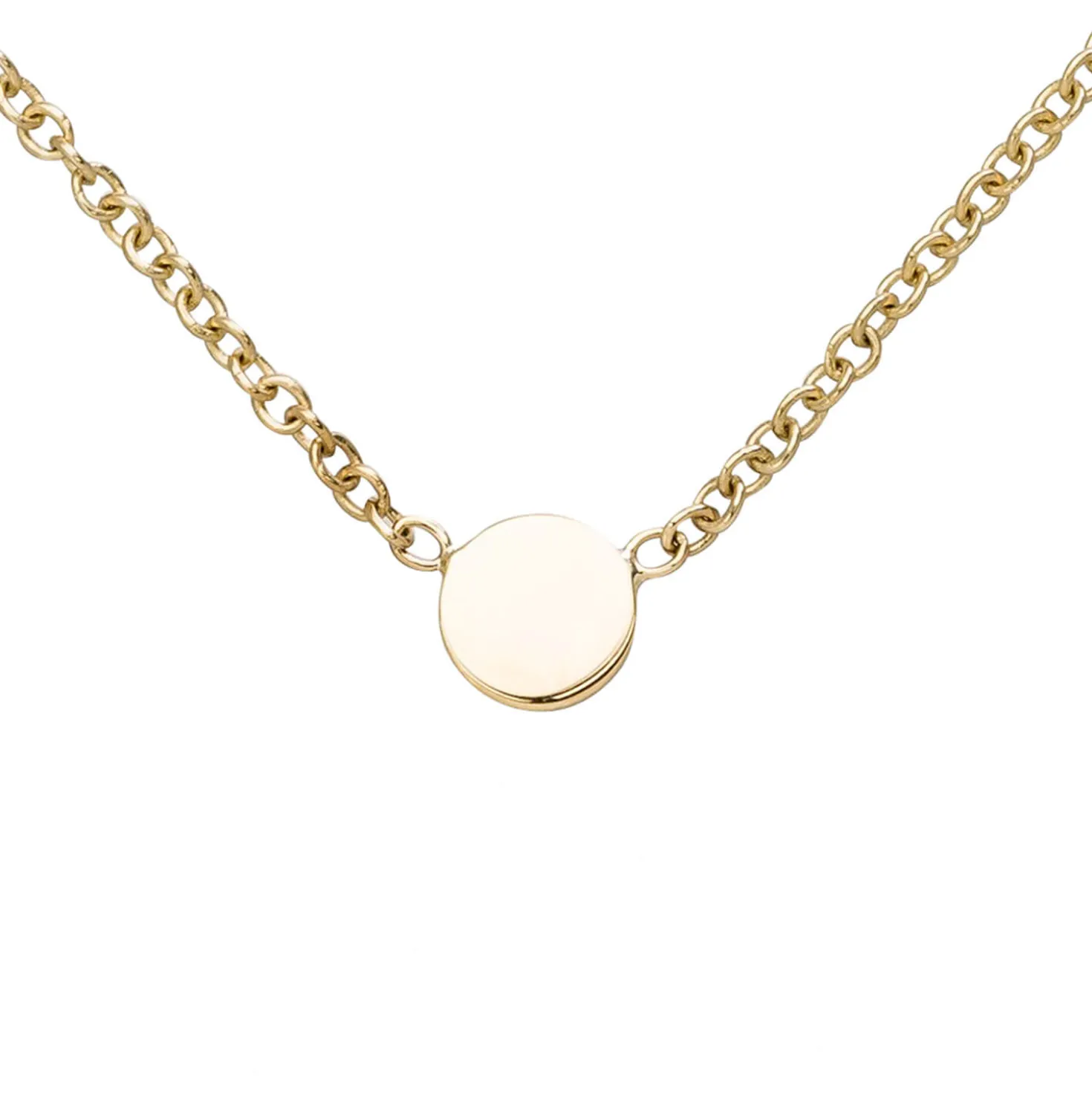 Kette Collier Halskette mit 5 Plättchen flach glänzend 375 Gold Gelbgold 41-43cm