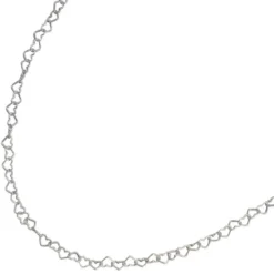 Kette Collier, Herzen Herzchen, 925 Silber, Silberkette, 35 cm, Kinder