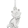 Kinder Anhänger Katze aus 925 Silber rhodiniert teilmattiert 12,8x6,7mm