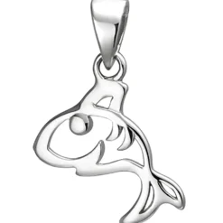 Kinder Anhänger 10x13,4mm Hai aus 925 Silber Silberanhänger rhodiniert