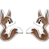 Kinder Ohrstecker Fuchs Füchse aus 925 Silber Lackeinlage braun/schwarz Ohrringe