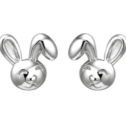 Kinder Ohrstecker Hase Hasen aus 925 Silber Ohrringe Ohrschmuck rhodiniert