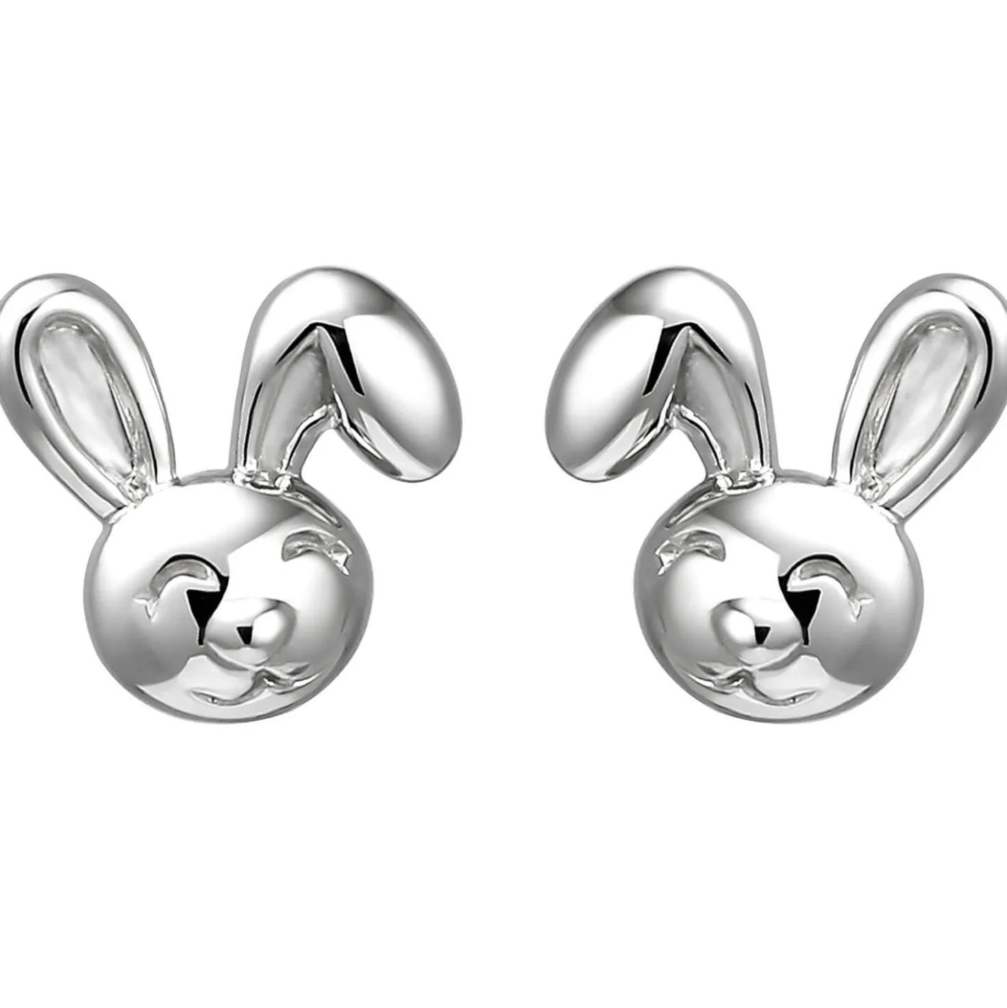 Kinder Ohrstecker Hase Hasen aus 925 Silber Ohrringe Ohrschmuck rhodiniert