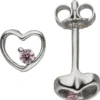 Kinder Ohrstecker Herzen 5,5x6mm 2 Zirkonia pink 925 Silber Ohrringe Ohrschmuck