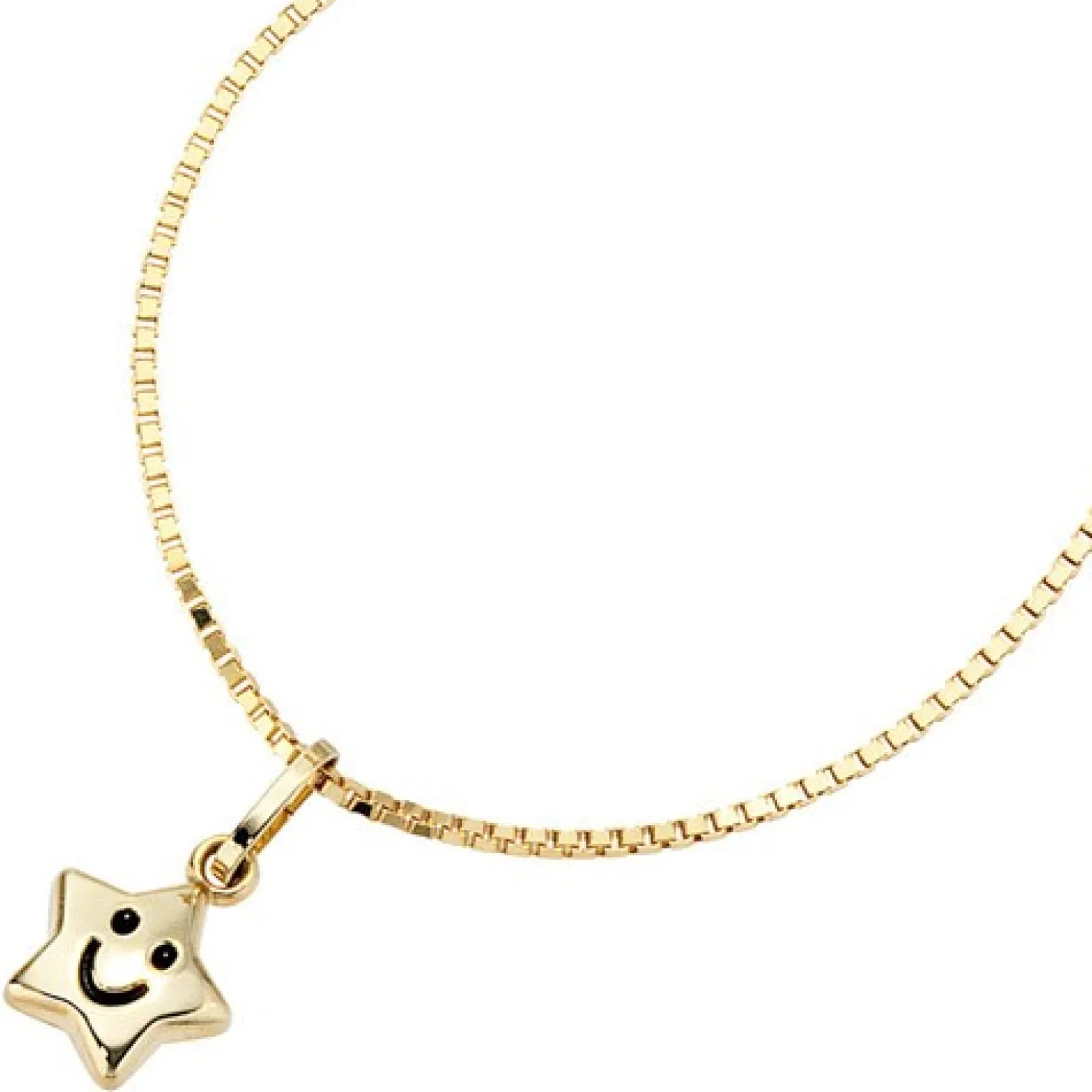 Kinder Schmuck Anhänger 7,8x10,2mm Stern mit Gesicht 333 Gold Gelbgold