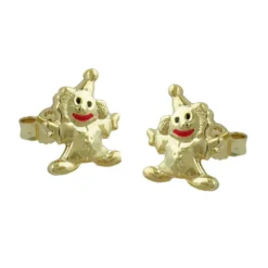 Kinderschmuck Ohrringe Ohrstecker Clown Harlekin 375 Gelbgold Ohrschmuck