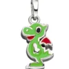 Kinder Schmuck-Set kleiner Drache aus 925 Silber grün lackiert mit Kette 42cm