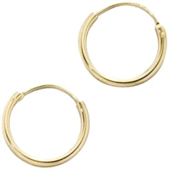 Kleine Creolen Ohrringe, 333 Gold Gelbgold, D 12.7mm, für Damen / Kinder