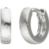 Kleine Ohrringe Creolen Ø9,9mm Ohrschmuck mattiert glitzernd 925 Silber