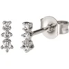 Kleine Ohrstecker aus 585 Gold Weißgold mit 6 Diamanten 0.09Ct W/SI Ohrringe