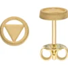 Kleine Ohrstecker Dreieck im Kreis Ø 6mm 375 Gold Gelbgold mattiert Ohrschmuck