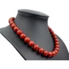 Korallenkette Kette Collier, Koralle Schaumkoralle, & 925 Silber, rot-braun