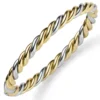 Kordel Armreif Armband Armschmuck 585 Gold gelb/weiß bicolor 6mm breit, glänzend