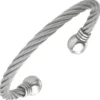 Kordel Armspange offener Armreif Edelstahl teilmattiert 17cm Armschmuck Armband
