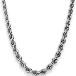 Kordelkette im Verlauf Kette Collier Halskette aus 925 Silber rhodiniert 50cm