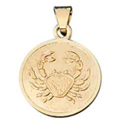 Krebs - Ketten Anhänger Goldanhänger 333 Gold rund Halsschmuck Unisex