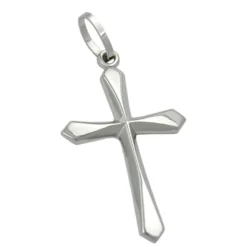Kreuz Anhänger 23x14mm Kreuzanhänger aus 9Kt 375 Gold Weißgold Unisex