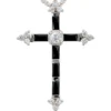 Kreuz - Anhänger 21x30,4mm mit Zirkonia schwarz-weiß 925 Silber Damen
