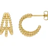 Kugel Ohrringe Creolen Halbcreolen 14,3x7,9mm aus 375 Gold Gelbgold Ohrschmuck
