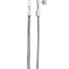 Lange Ohrhänger Hängerstecker mit Zopfketten 925 Silber rhodiniert Ohrringe 80mm