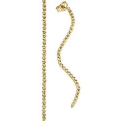 Lange Ohrringe Ohrhänger 1,8x60mm Kügelchen flexibel aus 585 Gold Gelbgold