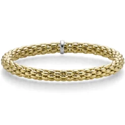 Lotus-Armband Armreif Armschmuck elastisch 6mm 750 Gold Gelbgold für Damen