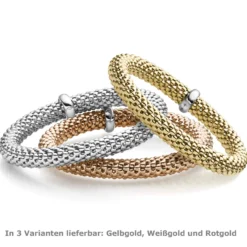 Lotus-Armband Armreif elastisch 8,5mm 750 Gold Gelbgold stretch flexibel
