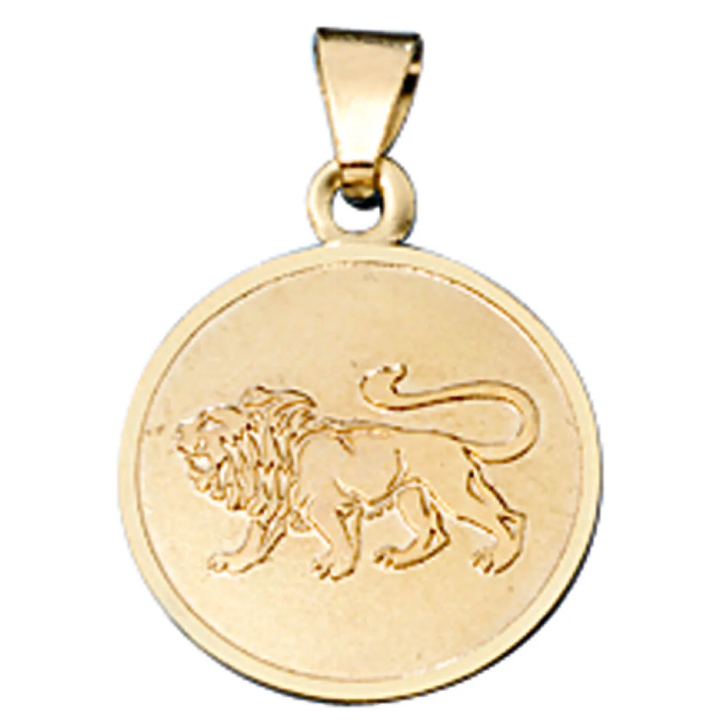 Löwe - Ketten Anhänger Goldanhänger 333 Gold Gelbgold rund Halsschmuck