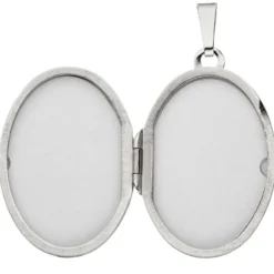 Medaillon Amulett Anhänger 21,4x31mm zum Öffnen aus 585 Weißgold Gold