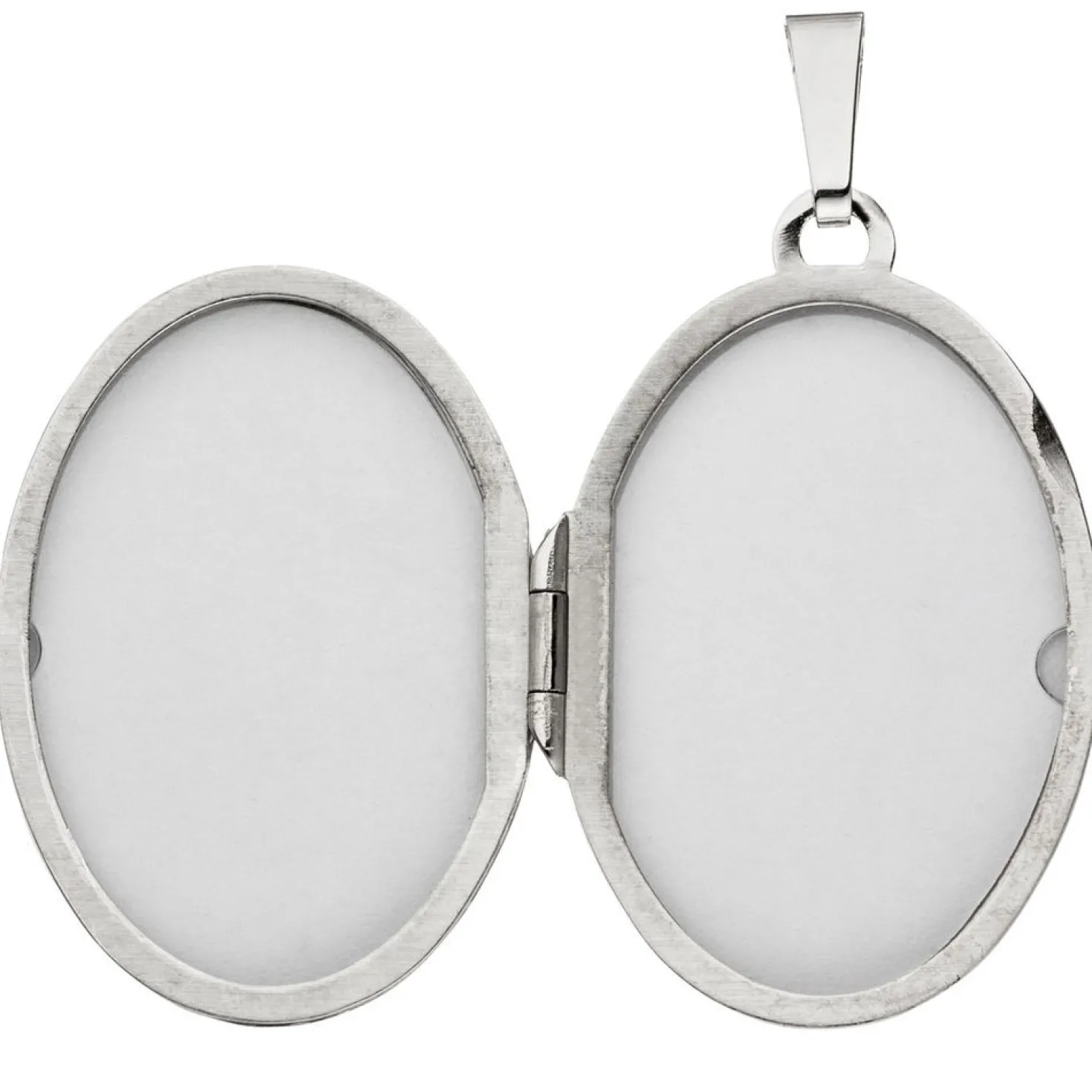 Medaillon Amulett Anhänger 21,4x31mm zum Öffnen aus 585 Weißgold Gold