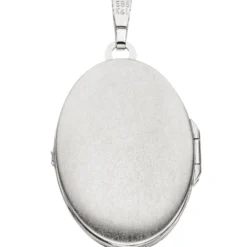 Medaillon Amulett Anhänger 21,4x31mm zum Öffnen aus 585 Weißgold Gold