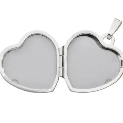 Medaillon Anhänger 17,4x18,9mm zum Öffnen Herz mattiert 925 Silber für Damen