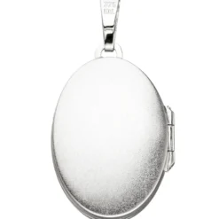 Medaillon Anhänger 17,2x25,9mm zum Öffnen aus 375 Gold Weißgold Zirkonia Amulett