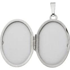 Medaillon Anhänger 21,6x31mm zum Öffnen aus 585 Gold Weißgold Goldmedaillon