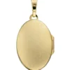 Medaillon Anhänger zum Öffnen für 2 Fotos aus 585 Gold Gelbgold oval matt