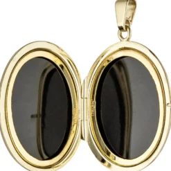 Medaillon Anhänger zum Öffnen mit 6 Brillanten 0.06Ct 585 Gelbgold Goldmedaillon