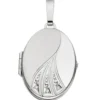Medaillon Anhänger zum Öffnen mit 3 Brillanten 0.03Ct 585 Weißgold Goldmedaillon