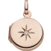 Medaillon Anhänger zum Öffnen rund Ø14,7mm 925 Silber rotgold vergoldet Zirkonia