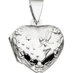 Medaillon 2 Fotos Herz believe Anhänger 16,9x18,2mm zum Öffnen aus 925 Silber