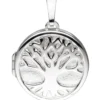 Medaillon für 2 Fotos Amulett Baum Anhänger zum Öffnen rund 925 Silber