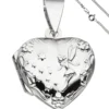 Medaillon & Halskette für 2 Fotos Herz believe Amulett Anhänger 925 Silber 50cm