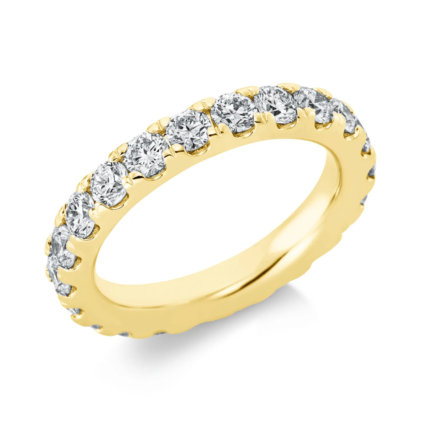 Memoire Ring aus 585 Gold Gelbgold 20 Brillanten 2,29ct TW-SI B:3,5mm