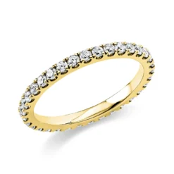 Memoire Ring aus 750 Gold Gelbgold 33 Brillanten 0,71ct TW-SI B:1,9mm