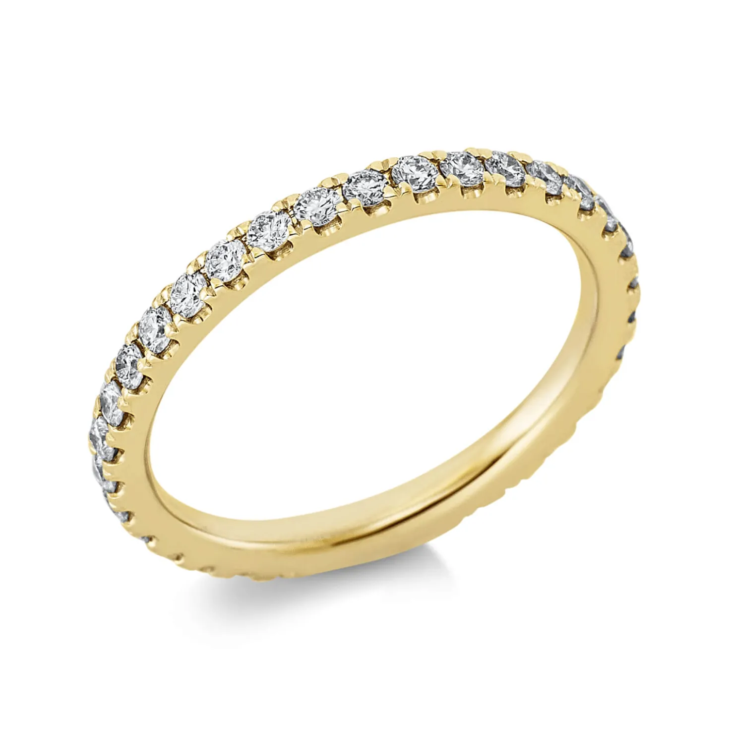 Memoire Ring aus 750 Gold Gelbgold 31 Brillanten 0,64ct TW-SI B:2,1mm
